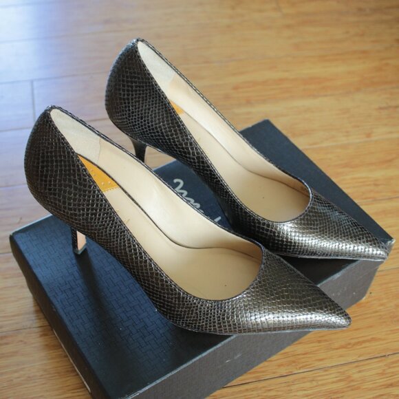 Cole Haan Nike Air Snakeskin Print Leather Classic Pointy Toe Heels Size 10 - Picture 1 of 4
